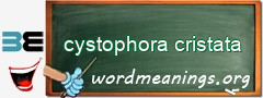 WordMeaning blackboard for cystophora cristata
